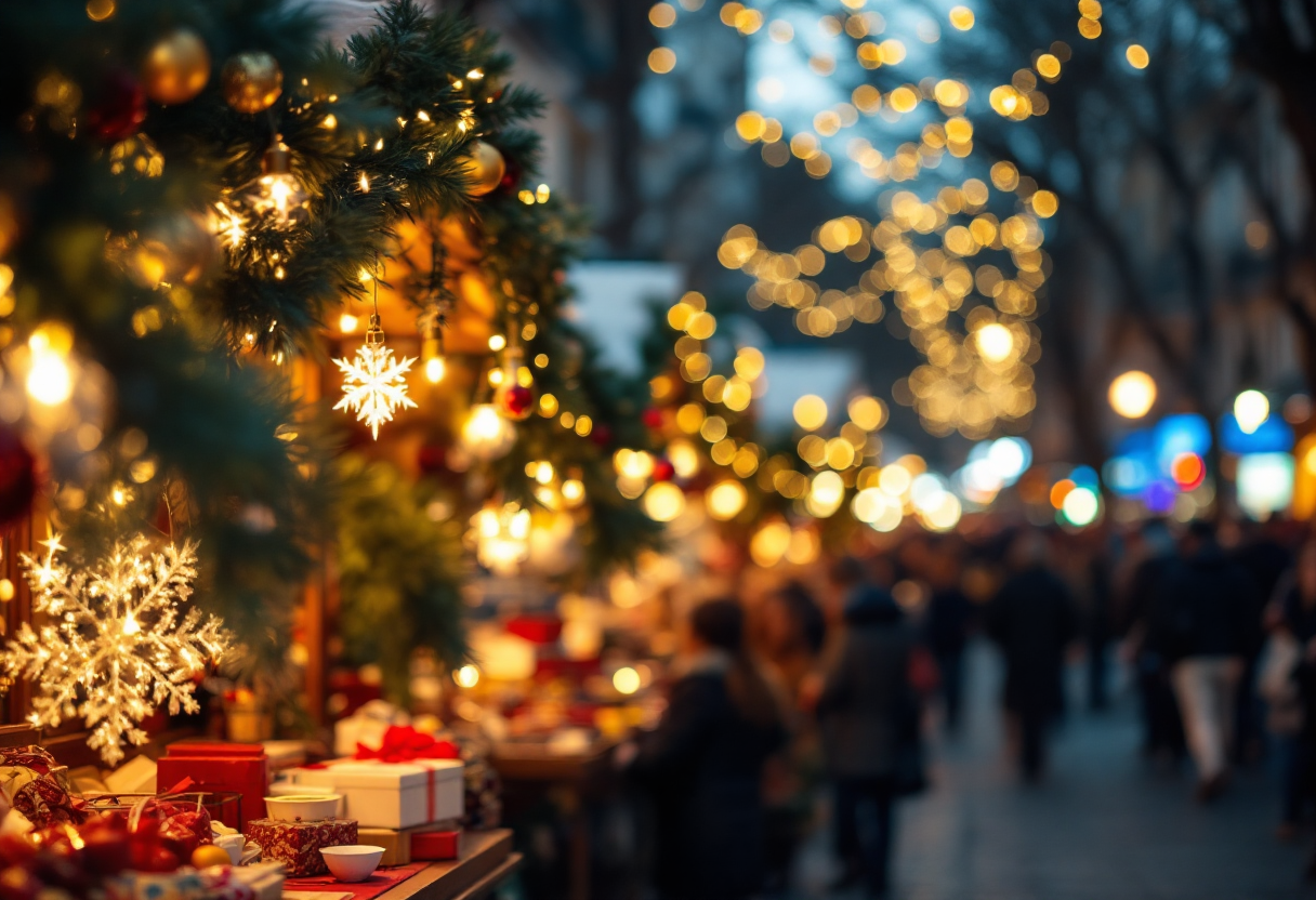 Immagine del Natale a Genova con luci e decorazioni