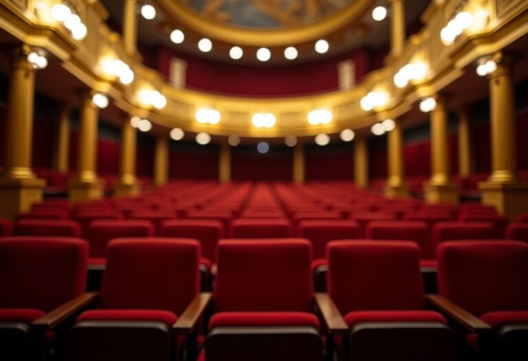 Immagine del Teatro Coccia con pubblico e opere in scena