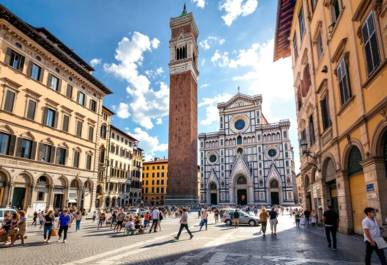 Folla festante a Firenze durante il Capodanno 2024