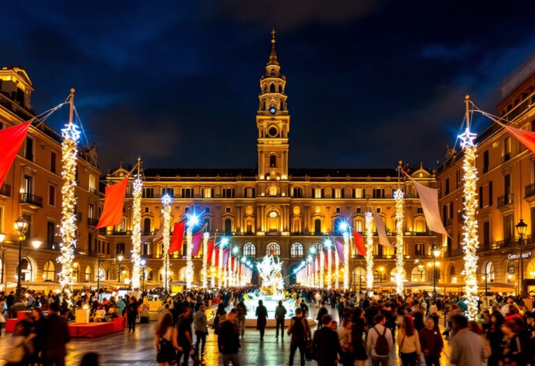 Folla festante in piazza a Genova per Capodanno 2025