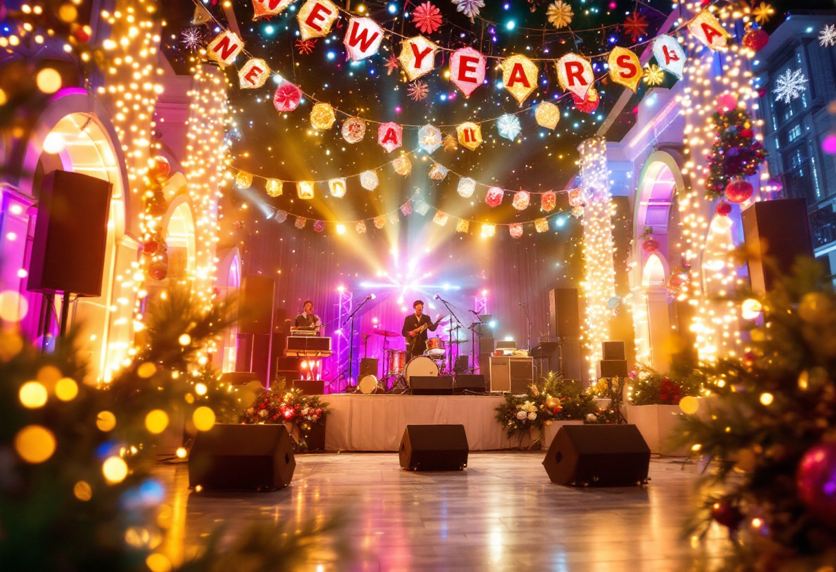 Celebrazione di Capodanno con musica a Catania