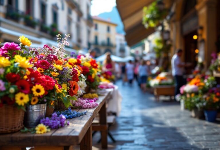 Panorama di Sanremo con eventi culturali e fiori