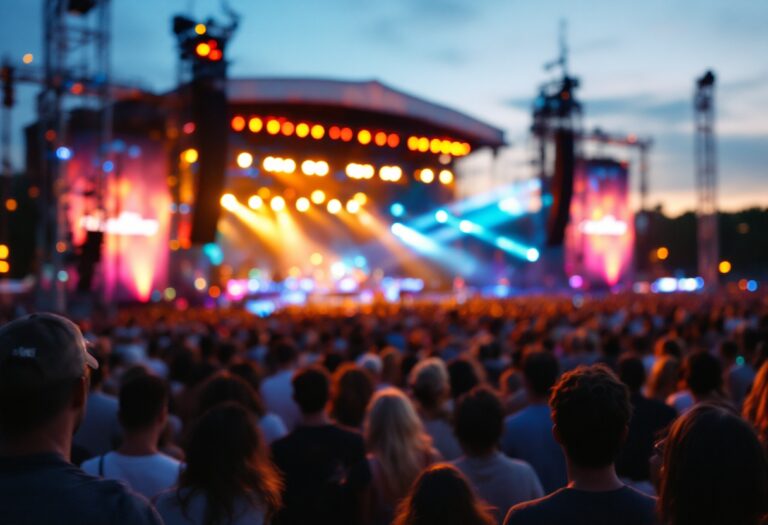 Ghali sul palco durante il concerto estivo 2025