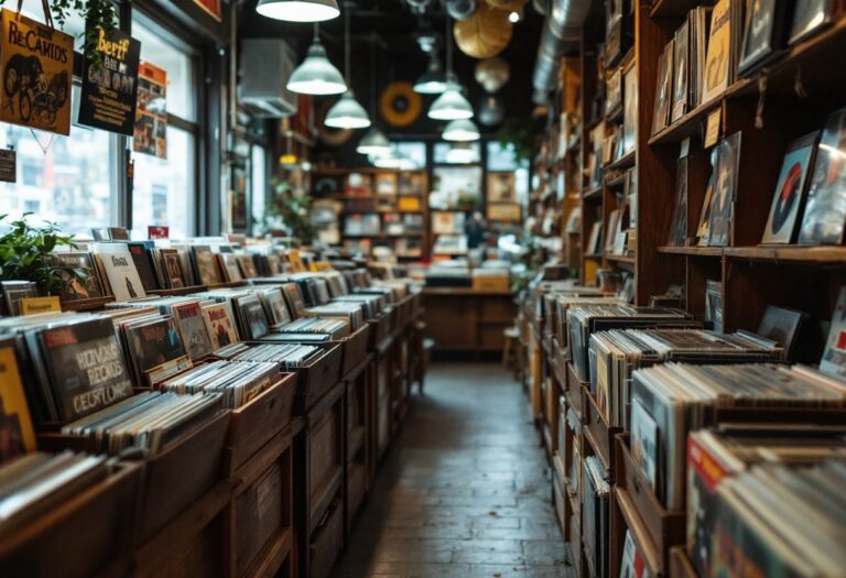 Vinile che rappresenta la musica italiana e le sue storie