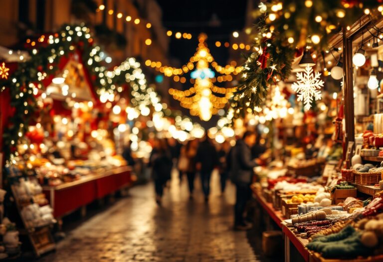 Immagine del Natale a Palermo con luci e decorazioni