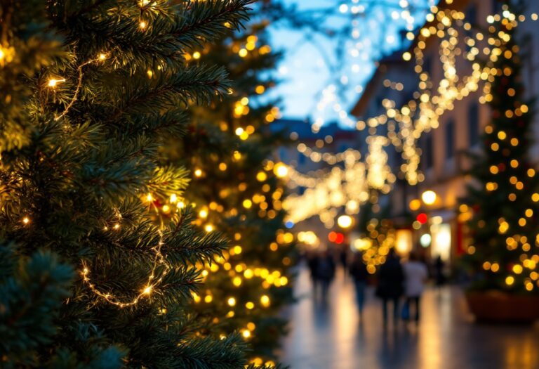 Illuminazioni natalizie nella piazza di Pesaro