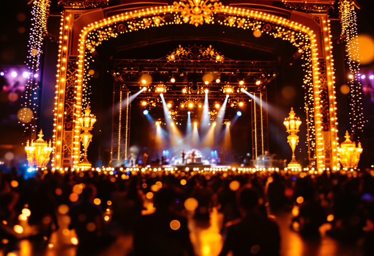 Immagine del Festival di Sanremo 2025 con artisti sul palco