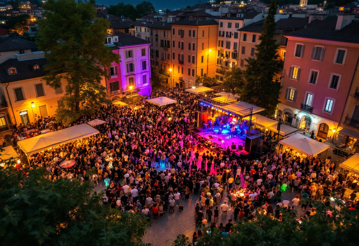 Immagine di un concerto dal vivo a Como con pubblico entusiasta