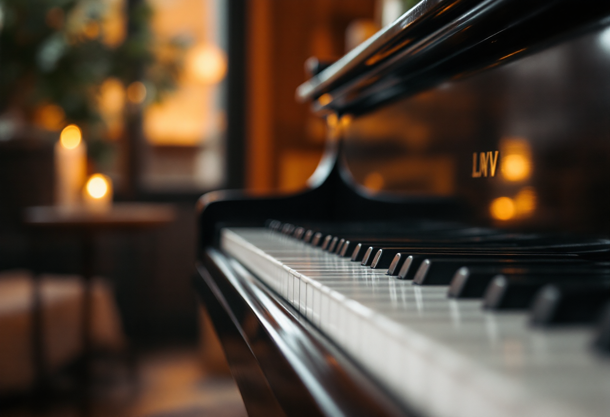 Hania Rani mentre suona il pianoforte con passione