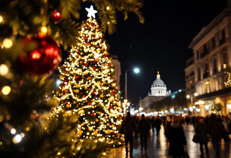 Decorazioni natalizie a Palermo durante le festività