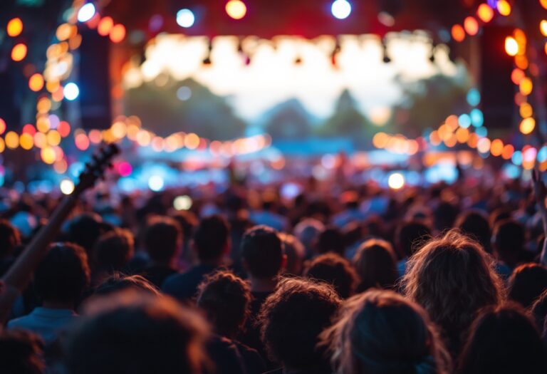 Immagine di un festival musicale in Italia con pubblico