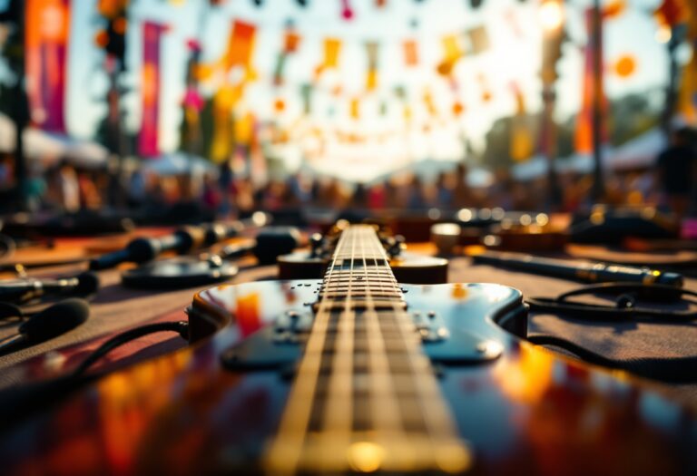 Immagine del festival della canzone italiana con artisti sul palco