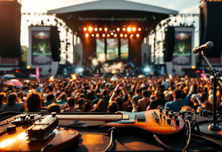 Immagine del festival della musica italiana con artisti sul palco