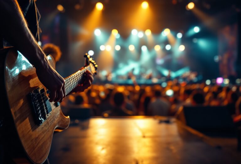 Immagine del Festival di Sanremo con artisti sul palco