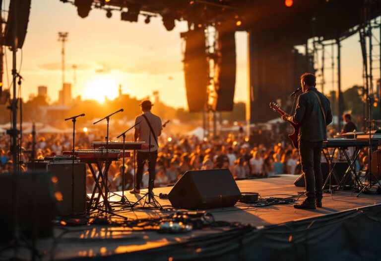 Immagine del festival di Sanremo con artisti sul palco