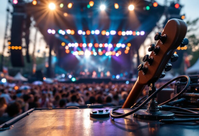 Immagine del festival di Sanremo con artisti sul palco