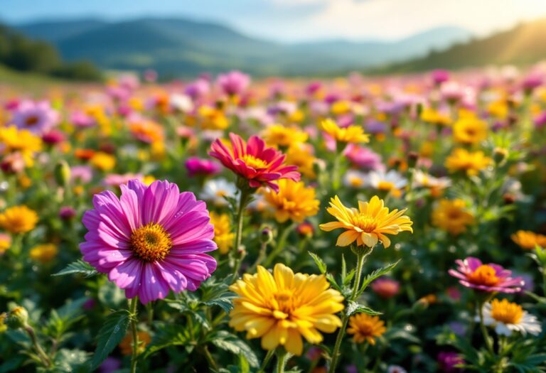 Fiori colorati in esposizione durante il Festival di Sanremo