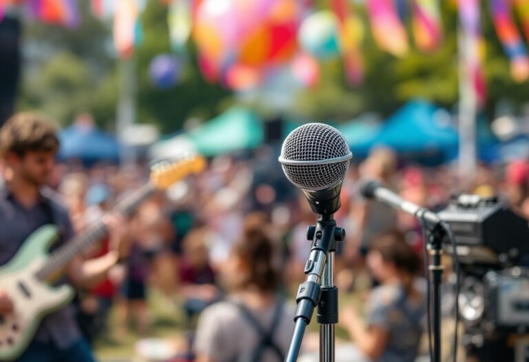 Immagine del festival di Sanremo 2025 con pubblico e social